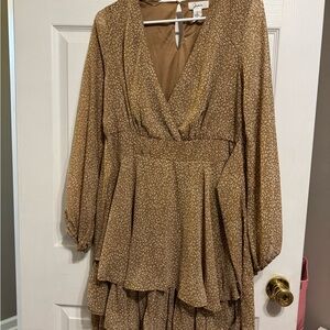 Chic Brown Midi Dress